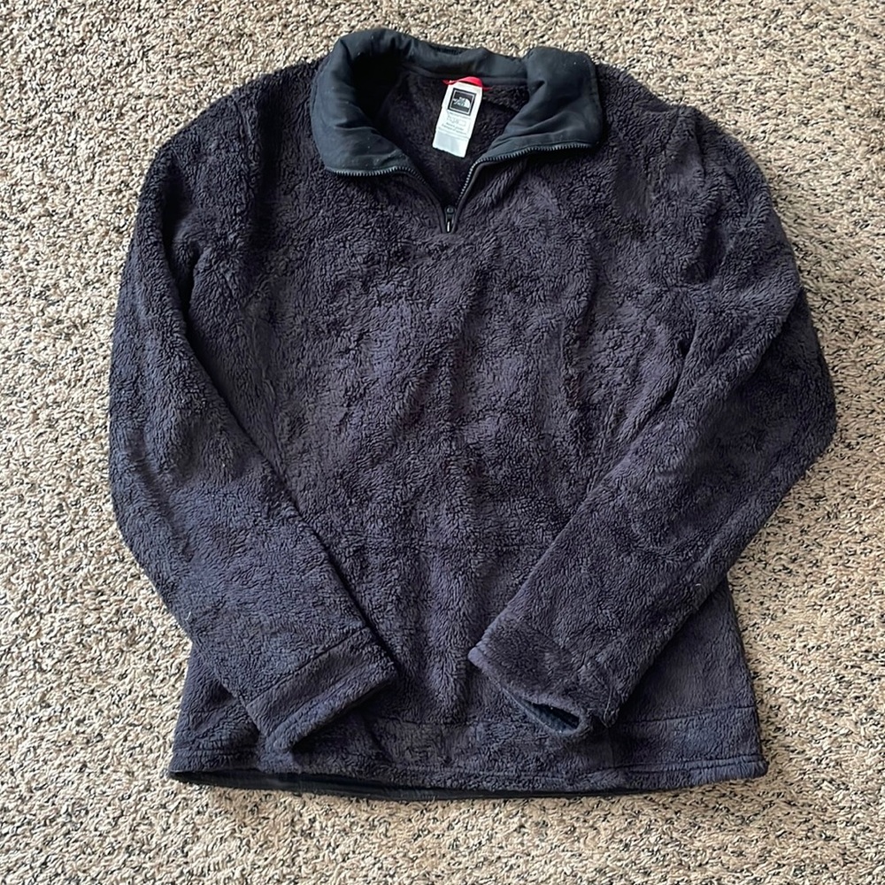 The North Face Fuzzy Pullover Fleece Black Quarter Zip size L